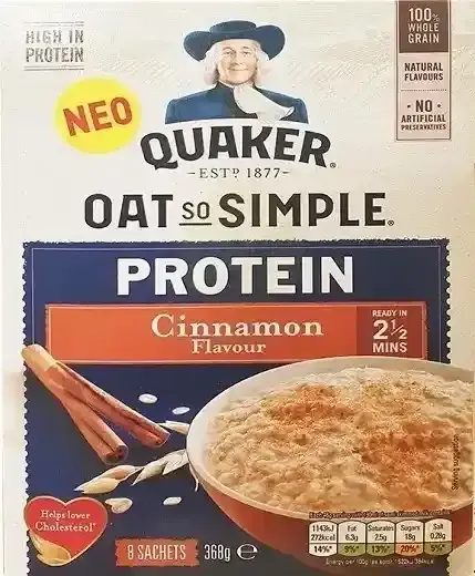 Quaker Oat Ss Protein Cinnamon 8S 368G