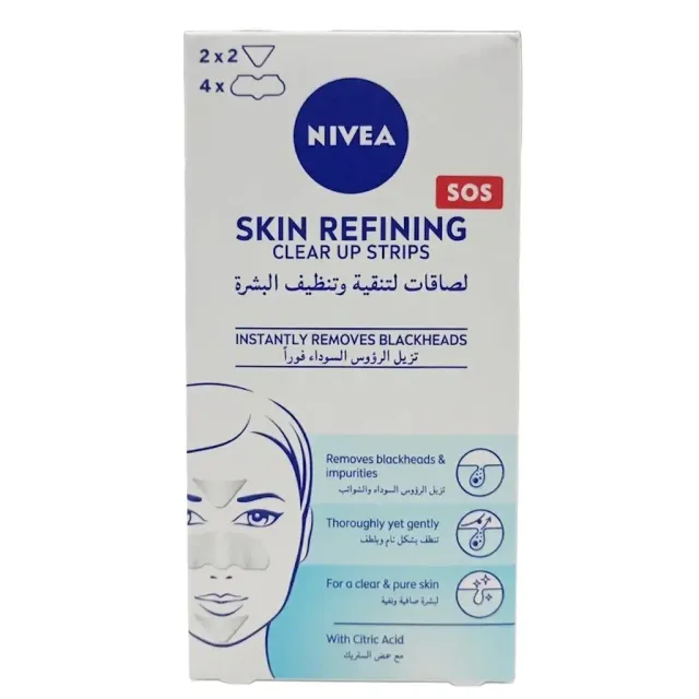 Nivea Face Skin Refining Clear-Up Strips with Citric Acid for Blackhead Removal 6 Strips
