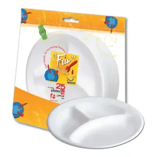 Fun 3Com.Fm Plate10In white 25Pc