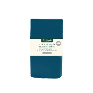 آر كيه غطاء سرير مسطح كينج أزرق داكن 275x250سم