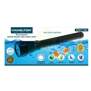 Hamilton LED Rechargeable Waterproof Flashlight Model HT917-3SC