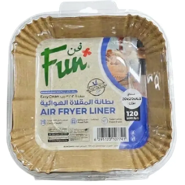 Fun Air Fryer Liner Square 20x20x405cm 120 Pieces