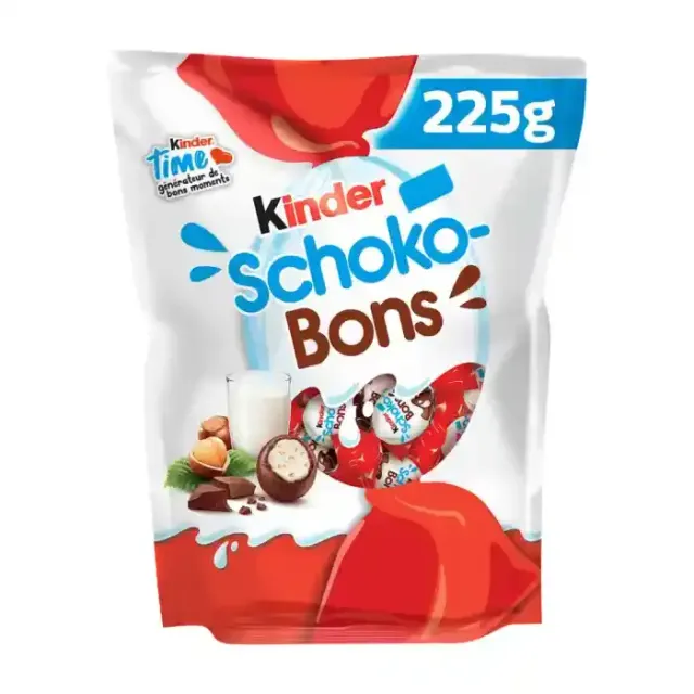 KINDER SCHOKO BONS MILK CHOC HZLNUT 225G