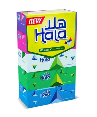 هلا مناديل وجه 5×130 ورقة مزدوجة