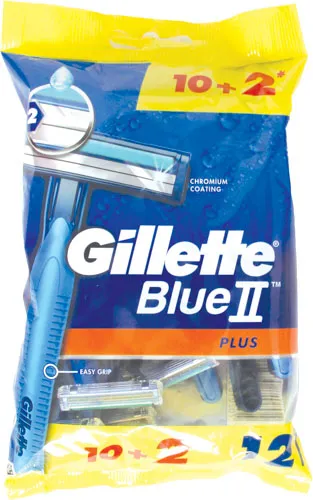 GILLETTE BLUE II PLUS DISPOSABLE RAZORS 10+2PCS