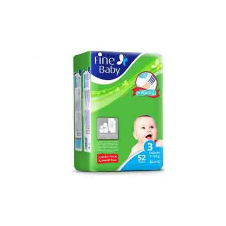 FINE BABY DIAPERS JUMBO PACK MEDIUM 52 PCS / NO. 3