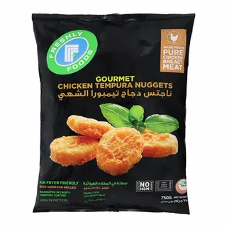 FRESHLY GOURMET CHICKEN TEMPURA NUGGETS 750GM