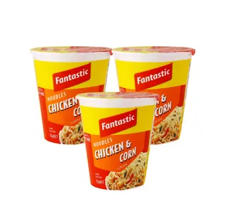 FANTASTIC CUP NOODLES CHKN&CORN 3x70GR