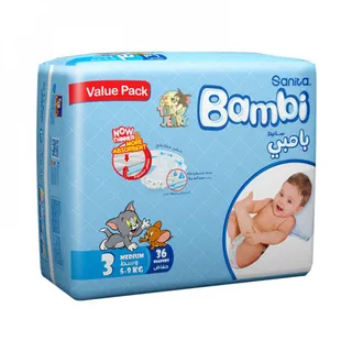 Sanita Bambi Diapers Medium Size 3 .36 pcs