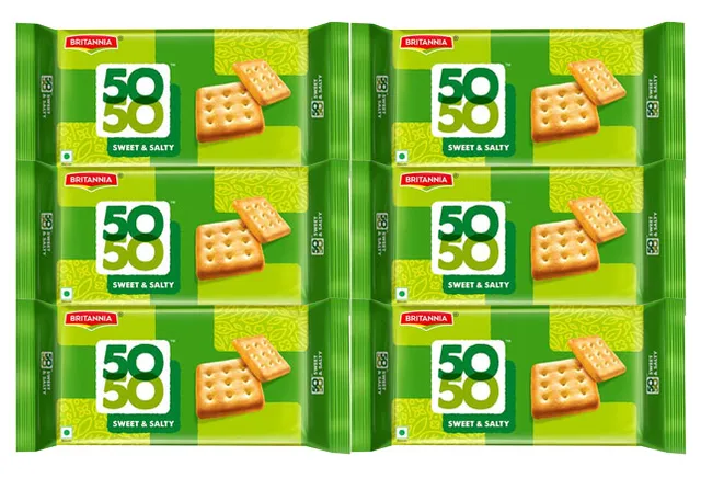 بريتانيا 50-50 بسكويت 5 + 1*71 جرام