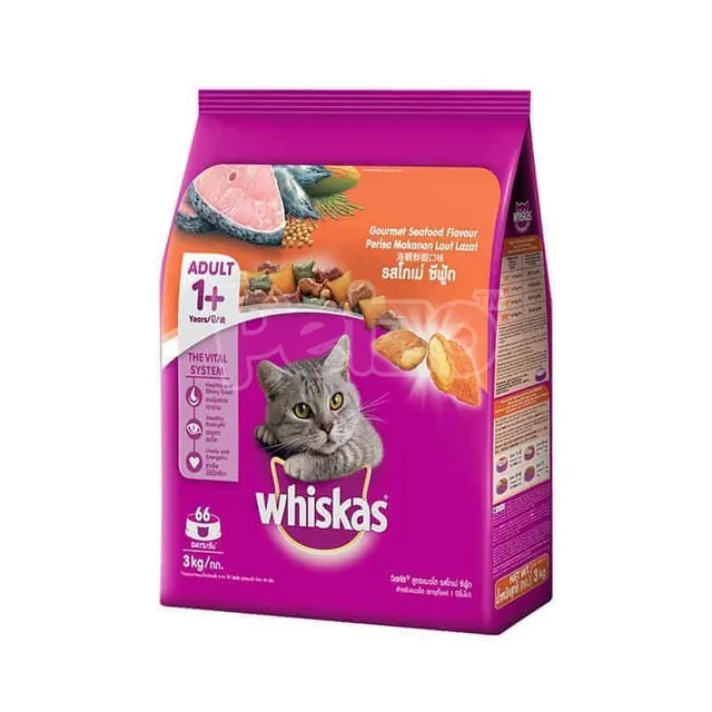 WHISKAS WITH GOURMET SEAFOOD 1+YEA 3KG (JF)