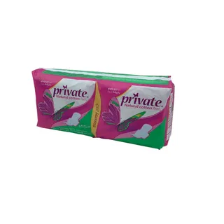 PRIVATE NATURAL COTTON FEEL NORMAL WITH WINGS 18 PADS