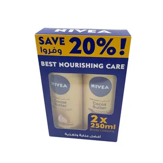NIVEA BODY LOTION ASSORTED 2X250 GR 20% OFF