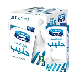 السعودية حليب كامل الدسم 6×2 لتر