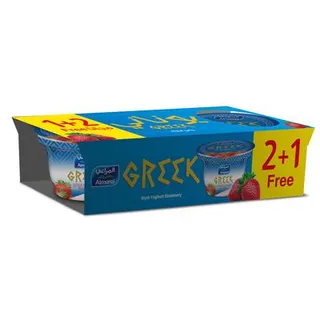 ALMARAI GREEK STYLE STRAWBERRY YOGHURT 2+1X150GM