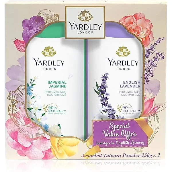 YARDLEY ASSTD FLORAL TALCUM POWDER 2X125GM