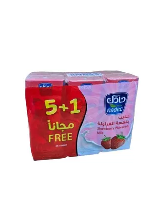 نادك حليب بالفراولة 6 × 185 مل