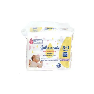 JOHNSONS EXTRA SENSITIVE WIPES 3+1X56WIPES