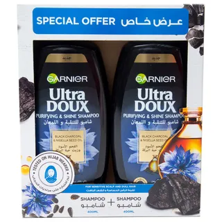 ULTRA DOUX SHAMPOO BLACK CHARCOAL & NIGELLA SEED OIL 2X400ML