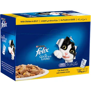PURINA FELIX CAT FOOD CHICKEN IN JELLY 12*85GM