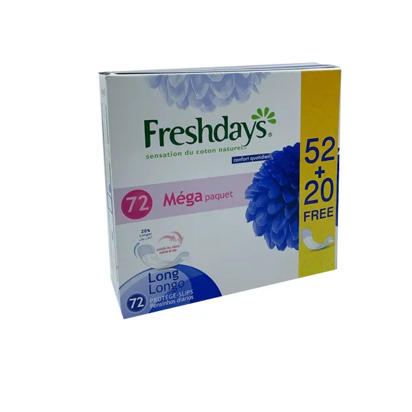 FRESHDAYS LONG PANTYLINERS MEGA PACK 72 SLIPS