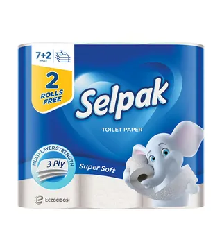 SELPAK SUPER SOFT TOILET PAPER 7+2 ROLLS FREE