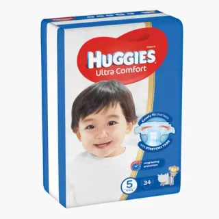HUGGIES S5 ULTRA COMFORT BABY DIAPERS 34PCS