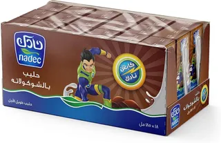 نادك حليب بنكهة الشوكولاتة 18 × 185 مل