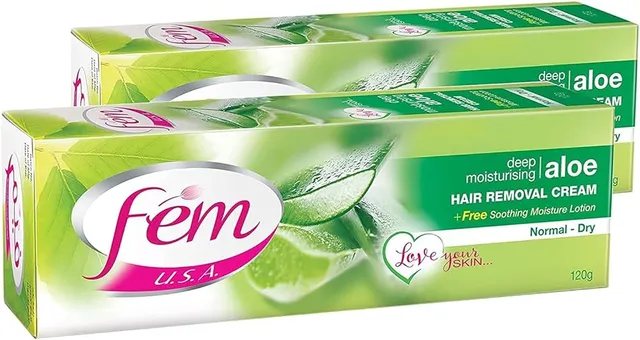 FEM ALOE HAIR REMOVAL CREAM NORMAL-DRY 2X120GR