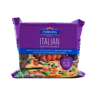 EMBORG MOZZARELLA SLICES ITALIAN 200GM