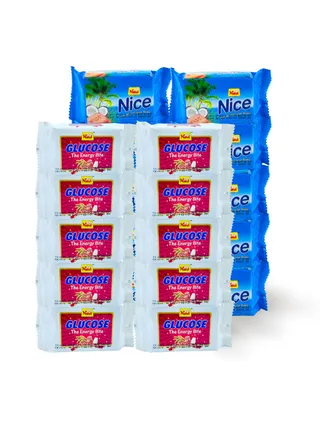 NABIL GLUCOSE NICE + MILK N MALT 2 x 10 x 40GM