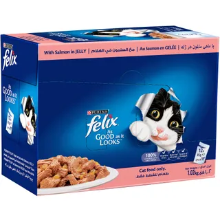 PURINA FELIX SALMON CAT FOOD 12*85GM