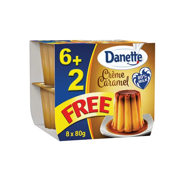 DANETTE CREAM CARAMEL 6x80GR+2FREE