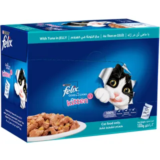 PURINA FELIX CAT FOOD KITTEN TUNA IN JELLY 12*85GM
