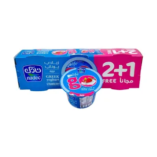 NADEC GREEK YOGHURT STRAWBERRY 3X160GM