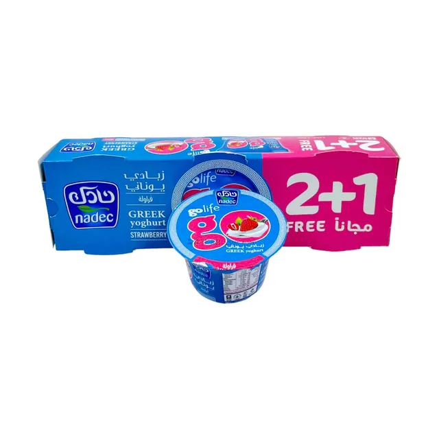 NADEC GREEK YOGHURT STRAWBERRY 3X160GM