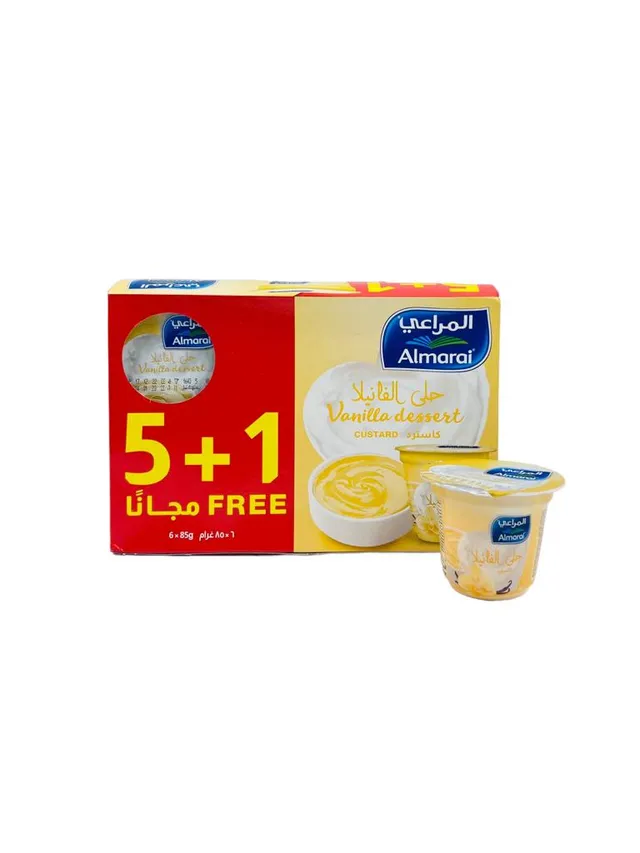 ALMARAI VANILLA FLV DESSERT CUSTARD (5+1) 85GM