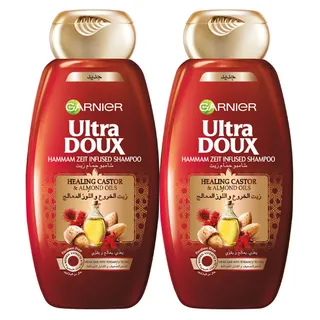 GARNIER HEALING CASTOR & ALMOND OIL SHAMPOO 2X400ML