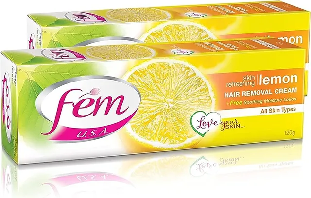 FEM LEMON HAIR REMOVAL CREAM ALL SKIN TYPES 2X120GR
