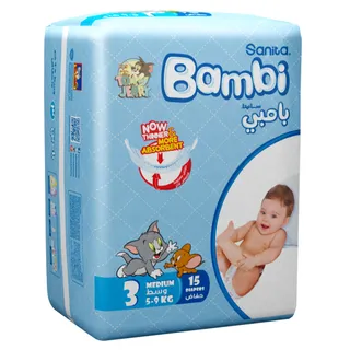 BAMBI SANITA NO3 MEDIUM 15 DIAPERS
