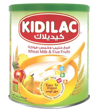 KIDILAC WHEAT MILK & FIVE FRUITS 6 MONTHS 400GM
