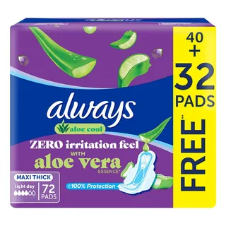 ALWAYS CLEAN & DRY MAXI THICK LARGE WINGS 72 PADS