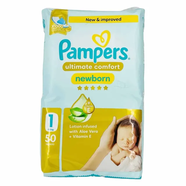 PAMPERS ULTIMATE COMFORT NEW BORN S1 50 DIAPERS