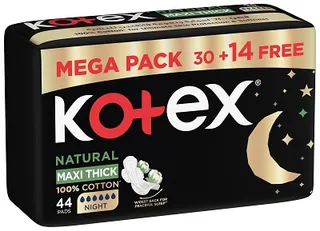 KOTEX MAXI THICK PADS NIGHT 30+14 FREE
