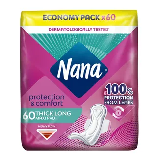 NANA COTTON FEEL MAXI LONG WITH WINGS PADS 60PCS