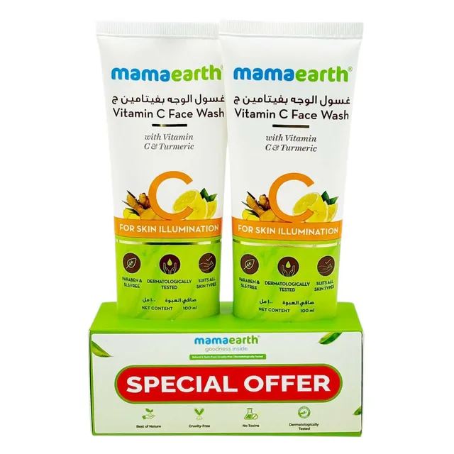 MAMAEARTH VITAMIN C FACE WASH 1+1X100 ML