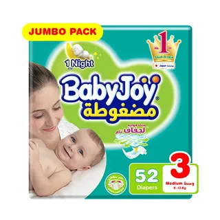 Baby joy Jumbo Diaper 6-12 Kg 52 Count No: 3