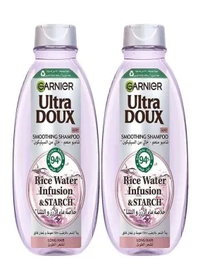 GARNIER ULTRA DOUX RICE WATER SHAMPOO 2X400ML