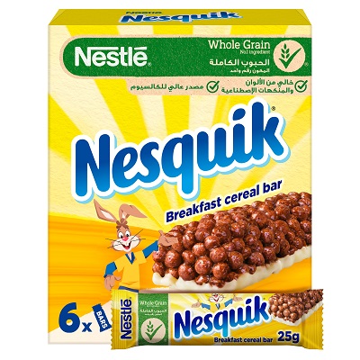 NESQUIK CEREAL BAR CALCIUM VITAMIN D 6 x 25GM