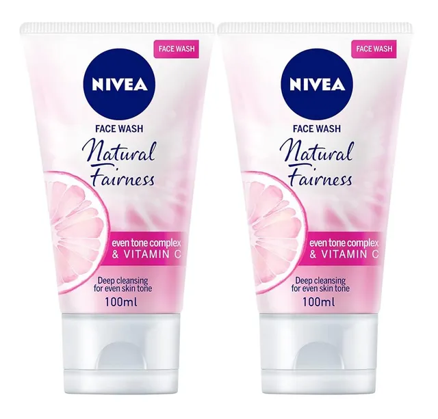 NIVEA NATURAL GLOW FACE WASH 2X100ML